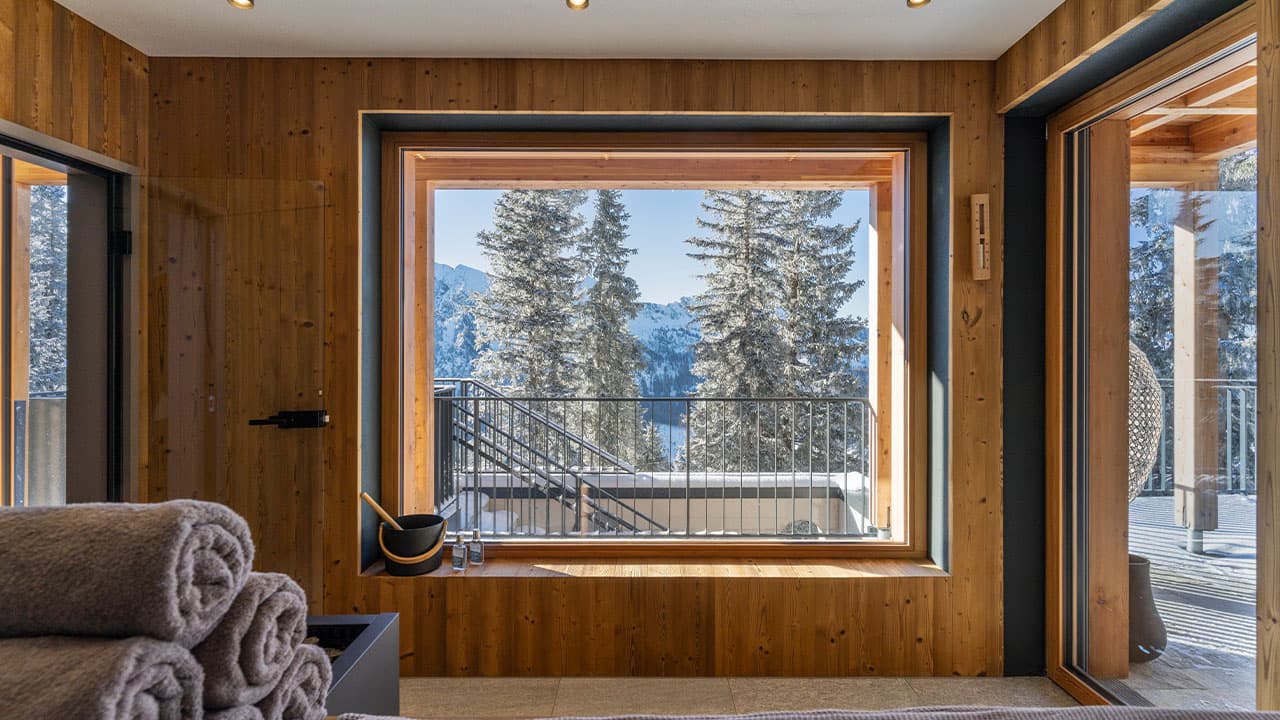 Sauna mit Panorama-Aussicht